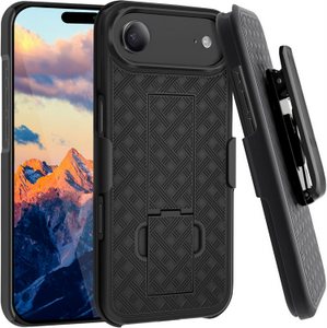 iPhone 17AIR Premium FITTED COMBO CASE Holster & Protective Shell w/Kickstand & Belt Clip