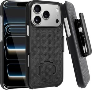 iPhone 17ProMax Premium FITTED COMBO CASE Holster & Protective Shell w/Kickstand & Belt Clip